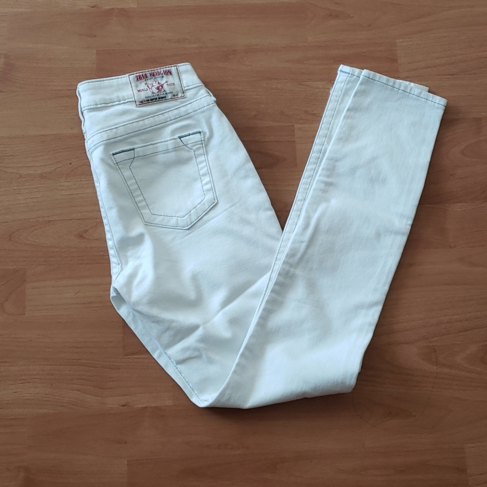 True religion optic white super skinny jeans